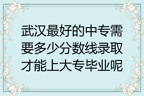 武汉最好的中专需要多少分数线录取才能上大专毕业呢