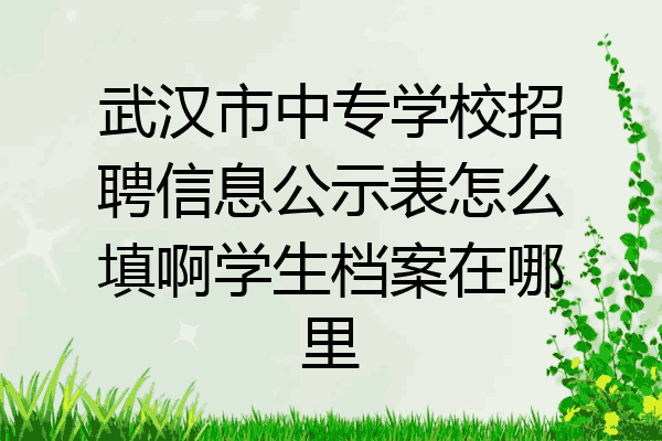武汉市中专学校招聘信息公示表怎么填啊学生档案在哪里