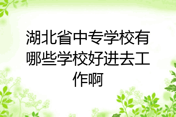 湖北省中专学校有哪些学校好进去工作啊