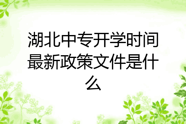 湖北中专开学时间最新政策文件是什么