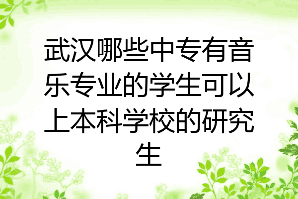 武汉哪些中专有音乐专业的学生可以上本科学校的研究生
