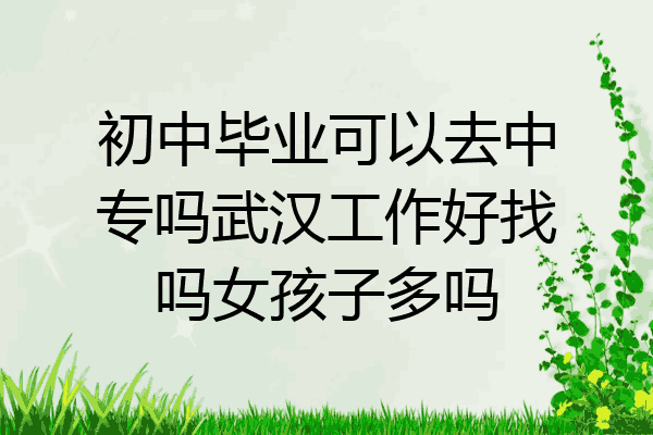 初中毕业可以去中专吗武汉工作好找吗女孩子多吗