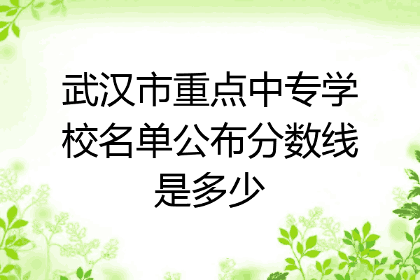 武汉市重点中专学校名单公布分数线是多少