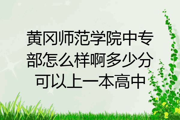 黄冈师范学院中专部怎么样啊多少分可以上一本高中