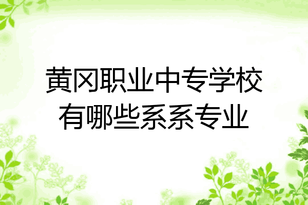 黄冈职业中专学校有哪些系系专业