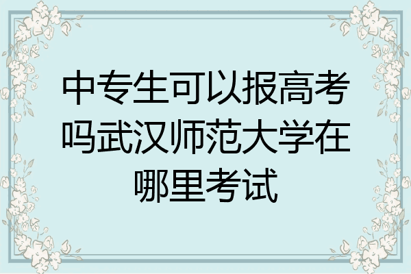 中专生可以报高考吗武汉师范大学在哪里考试