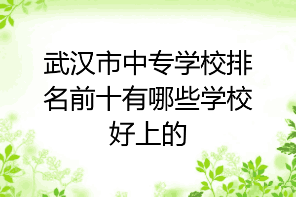 武汉市中专学校排名前十有哪些学校好上的