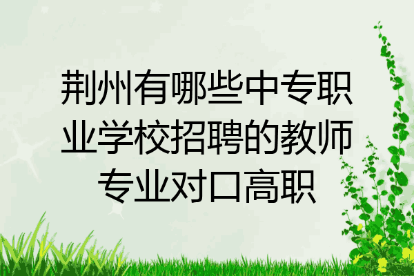 荆州有哪些中专职业学校招聘的教师专业对口高职
