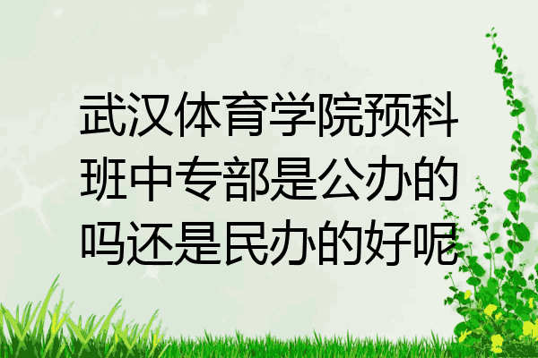 武汉体育学院预科班中专部是公办的吗还是民办的好呢