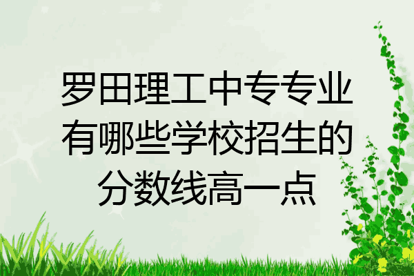 罗田理工中专专业有哪些学校招生的分数线高一点