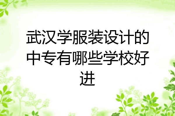 武汉学服装设计的中专有哪些学校好进