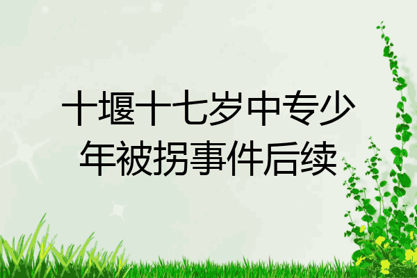 十堰十七岁中专少年被拐事件后续