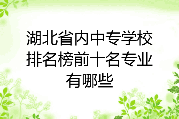 湖北省内中专学校排名榜前十名专业有哪些
