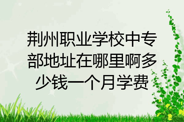 荆州职业学校中专部地址在哪里啊多少钱一个月学费