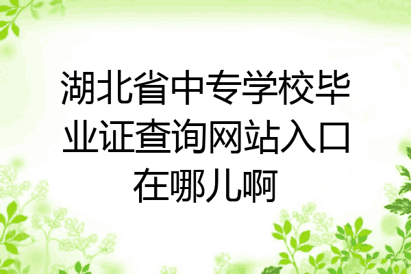 湖北省中专学校毕业证查询网站入口在哪儿啊