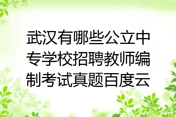 武汉有哪些公立中专学校招聘教师编制考试真题百度云