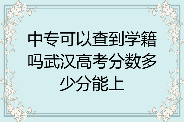 中专可以查到学籍吗武汉高考分数多少分能上