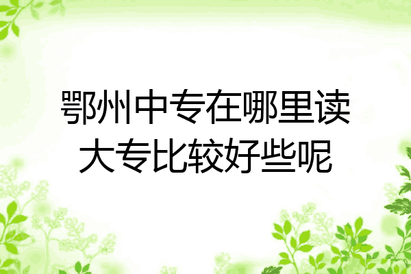 鄂州中专在哪里读大专比较好些呢