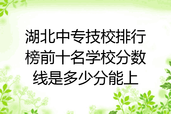 湖北中专技校排行榜前十名学校分数线是多少分能上