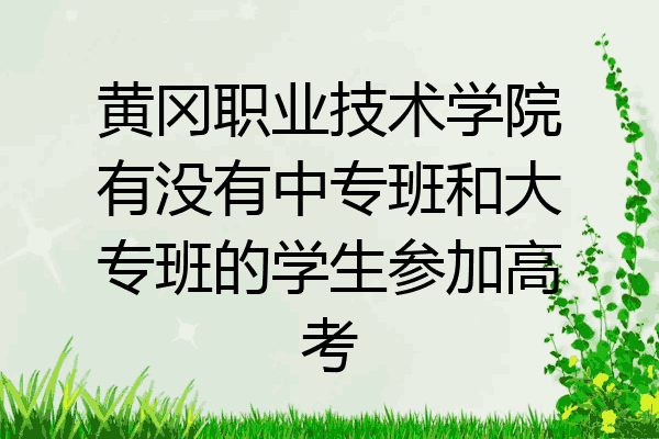 黄冈职业技术学院有没有中专班和大专班的学生参加高考