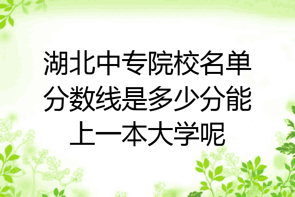 湖北中专院校名单分数线是多少分能上一本大学呢