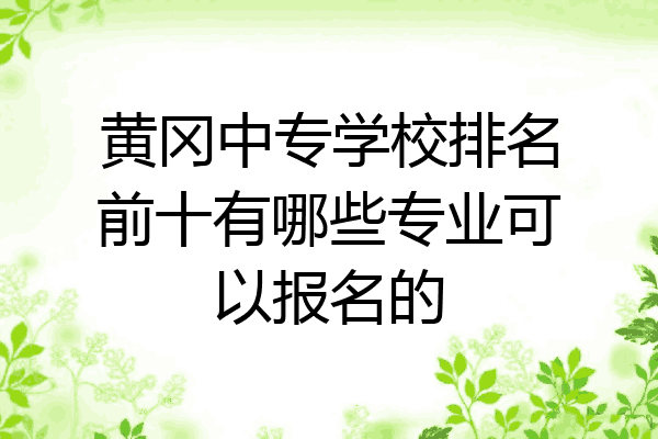 黄冈中专学校排名前十有哪些专业可以报名的