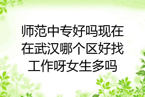 师范中专好吗现在在武汉哪个区好找工作呀女生多吗