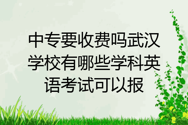 中专要收费吗武汉学校有哪些学科英语考试可以报