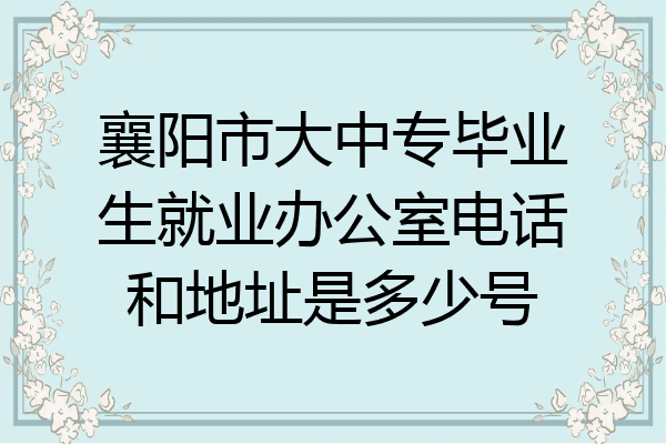 襄阳市大中专毕业生就业办公室电话和地址是多少号