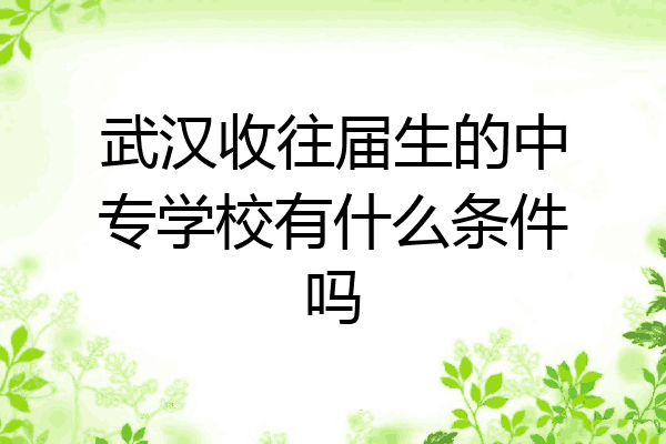 武汉收往届生的中专学校有什么条件吗