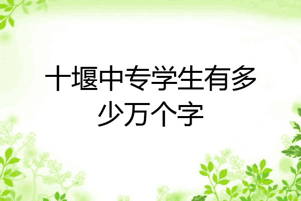 十堰中专学生有多少万个字