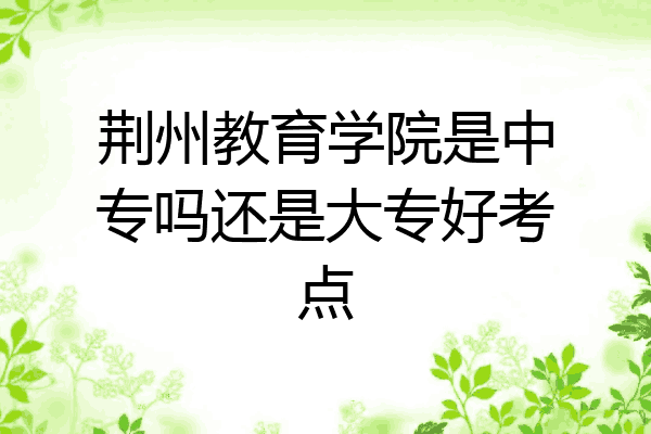 荆州教育学院是中专吗还是大专好考点