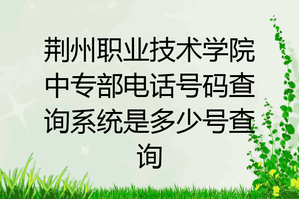 荆州职业技术学院中专部电话号码查询系统是多少号查询