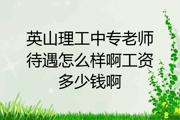 英山理工中专老师待遇怎么样啊工资多少钱啊