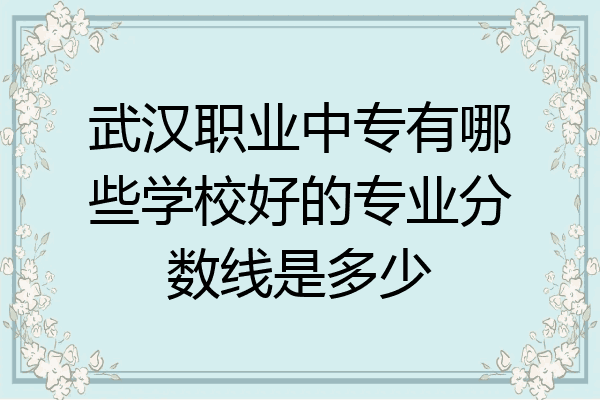 武汉职业中专有哪些学校好的专业分数线是多少