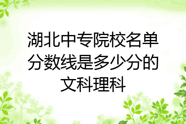 湖北中专院校名单分数线是多少分的文科理科