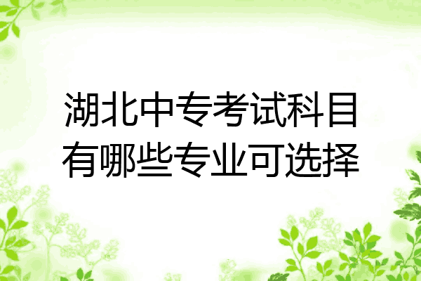 湖北中专考试科目有哪些专业可选择