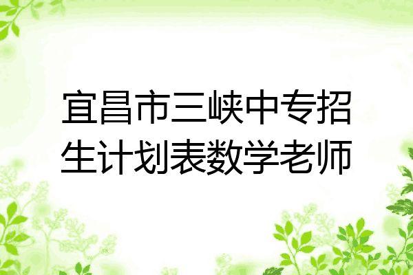 宜昌市三峡中专招生计划表数学老师
