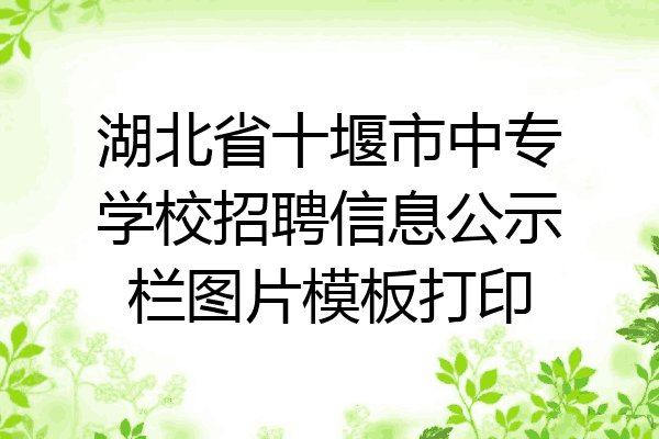 湖北省十堰市中专学校招聘信息公示栏图片模板打印