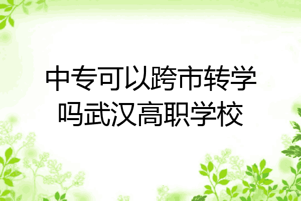 中专可以跨市转学吗武汉高职学校