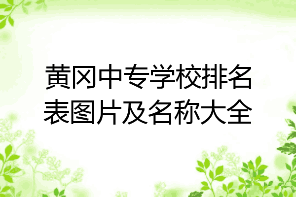 黄冈中专学校排名表图片及名称大全