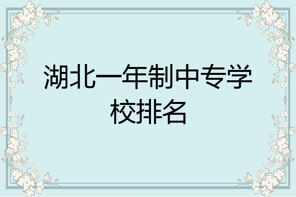 湖北一年制中专学校排名