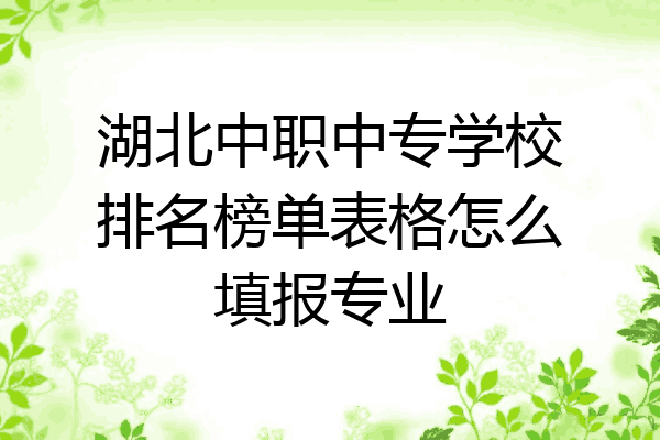 湖北中职中专学校排名榜单表格怎么填报专业