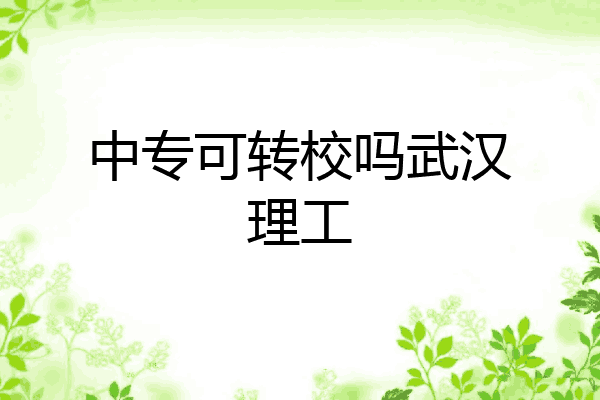 中专可转校吗武汉理工