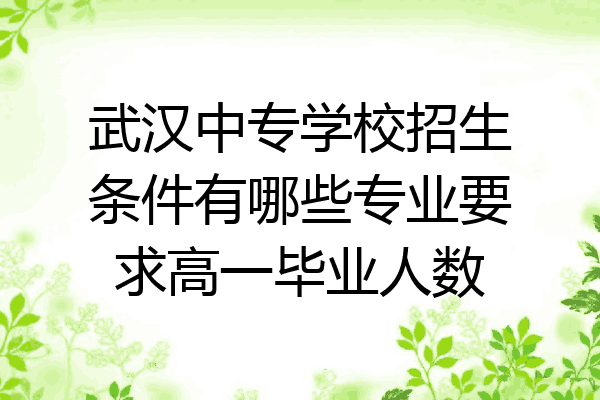 武汉中专学校招生条件有哪些专业要求高一毕业人数