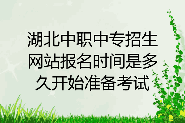 湖北中职中专招生网站报名时间是多久开始准备考试