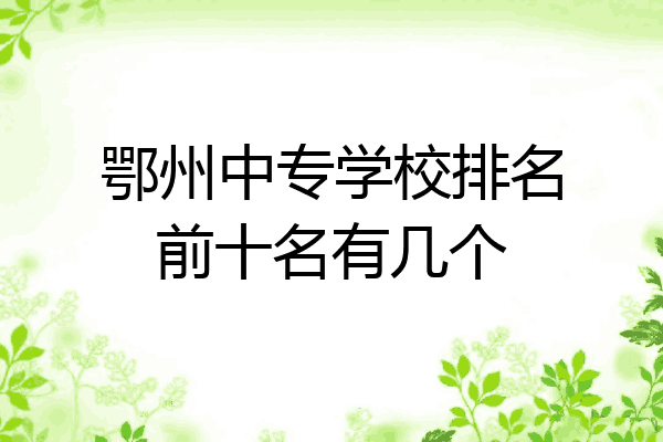 鄂州中专学校排名前十名有几个