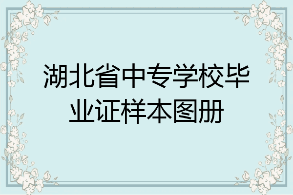 湖北省中专学校毕业证样本图册
