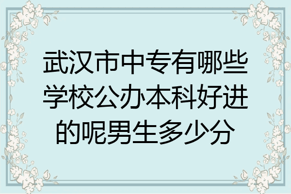 武汉市中专有哪些学校公办本科好进的呢男生多少分