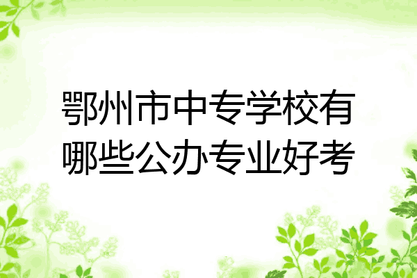 鄂州市中专学校有哪些公办专业好考